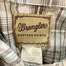 Load image into Gallery viewer, 1980's Vintage Men's Wrangler Western White Brown Blue Plaid Check L/S Shirt Sz L - OOAK - Phoenix Menswear