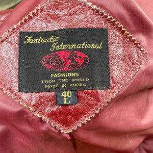 1980's Vintage Red Leather Jacket Sz M - OOAK - Phoenix Menswear