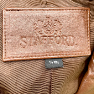 1980's Vintage Tan Soft Light Leather Jacket Lined Sz S - OOAK - Phoenix Menswear