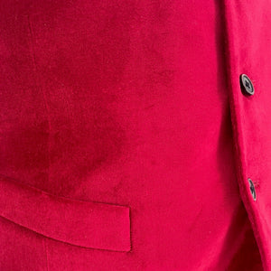 1980's Vintage Vest Dark Red Velvet Sz M - OOAK - Phoenix Menswear