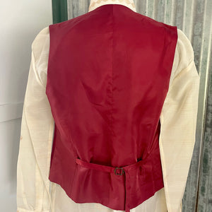 1980's Vintage Vest Dark Red Velvet Sz M - OOAK - Phoenix Menswear