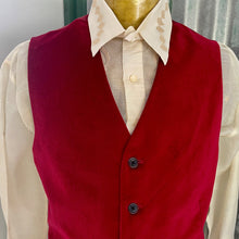Load image into Gallery viewer, 1980&#39;s Vintage Vest Dark Red Velvet Sz M - OOAK - Phoenix Menswear
