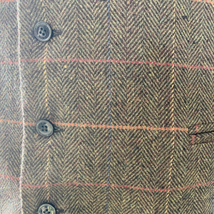 1980's Vintage Vest Tweed Brown Olive Sz XXL - OOAK - Phoenix Menswear