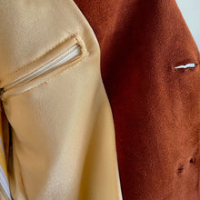 Load image into Gallery viewer, 1980&#39;s Vintage Western Brown Suede Blazer Jacket Cream Piping Horse Buttons Rare Sz M - OOAK - Phoenix Menswear