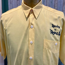 Load image into Gallery viewer, 1980's Vintage Yellow with Ready to Rock Graphic Shirt S/S Sz 3XL - OOAK - Phoenix Menswear