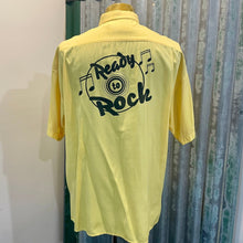 Load image into Gallery viewer, 1980's Vintage Yellow with Ready to Rock Graphic Shirt S/S Sz 3XL - OOAK - Phoenix Menswear
