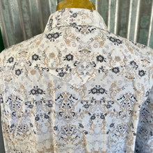 Load image into Gallery viewer, 1990&#39;s Floral Print Western Men&#39;s Brown Blue White Cotton L/S Shirt Sz XL - OOAK - Phoenix Menswear