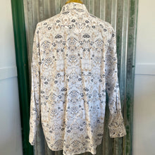Load image into Gallery viewer, 1990&#39;s Floral Print Western Men&#39;s Brown Blue White Cotton L/S Shirt Sz XL - OOAK - Phoenix Menswear