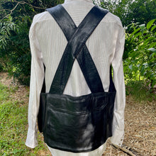 Load image into Gallery viewer, 1990&#39;s Heavy Vintage Black Leather Biker&#39;s Vest Zips Pockets Sz M - OOAK - Phoenix Menswear