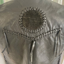 Load image into Gallery viewer, 1990&#39;s Heavy Vintage Black Leather Fringed Vest Sz S - OOAK - Phoenix Menswear
