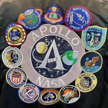 Load image into Gallery viewer, 1990's Vintage Black NASA Apollo Bomber Alpha Industries Jacket Embroidered Patched Sz XL - OOAK - Phoenix Menswear