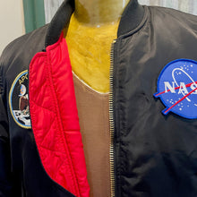 Load image into Gallery viewer, 1990's Vintage Black NASA Apollo Bomber Alpha Industries Jacket Embroidered Patched Sz XL - OOAK - Phoenix Menswear