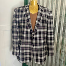Load image into Gallery viewer, 1990&#39;s Vintage Black Purple White Check Blazer Purple Lining Sz XXL - OOAK - Phoenix Menswear