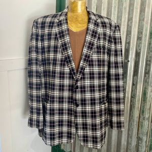 1990's Vintage Black Purple White Check Blazer Purple Lining Sz XXL - OOAK - Phoenix Menswear