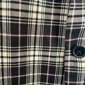 1990's Vintage Black Purple White Check Blazer Purple Lining Sz XXL - OOAK - Phoenix Menswear