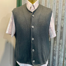 Load image into Gallery viewer, 1990's Vintage Emporio Armani Cotton Charcoal Grey Knit Vest Jumper Cardigan Sz XL - OOAK - Phoenix Menswear