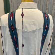 Load image into Gallery viewer, 1990's Vintage Men's Wrangler Western White Vertical Aztec Design Cotton L/S Shirt Sz 2XL - OOAK - Phoenix Menswear