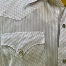 Load image into Gallery viewer, 1990&#39;s Vintage Western Pinstripe White L/S Shirt Snaps Sz M - OOAK - Phoenix Menswear