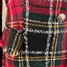 Load image into Gallery viewer, 1990's Vintage Zara Tartan Tweed Jacket Red Black Green Plaid Size XS - OOAK - Phoenix Menswear