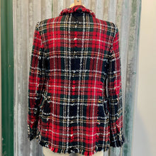 Load image into Gallery viewer, 1990's Vintage Zara Tartan Tweed Jacket Red Black Green Plaid Size XS - OOAK - Phoenix Menswear