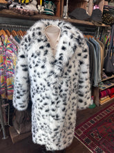 Load image into Gallery viewer, White with Black Spots Fur Coat Lined - Size Medium (Phone Sale for Julz)
