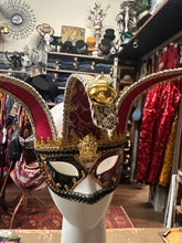 Load image into Gallery viewer, Mirella - Jester Mask Red Gold