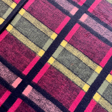 Load image into Gallery viewer, 1970's Vintage Wool Blend Blanket Throw Knee Warmer Red Black Check Fringe Tartan - OOAK