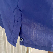 Load image into Gallery viewer, 1990&#39;s Vintage Guayabera Embroidered Pockets Navy Blue S/S Shirt Sz M - OOAK