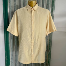 Load image into Gallery viewer, 1990&#39;s Vintage Guayabera Pale Yellow S/S Shirt Sz L - OOAK