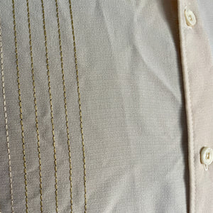 1990's Vintage Guayabera Pale Yellow S/S Shirt Sz L - OOAK