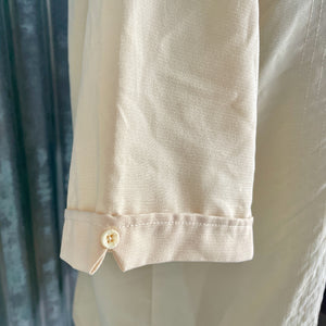 1990's Vintage Guayabera Pale Yellow S/S Shirt Sz L - OOAK