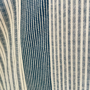 Vintage 1980's Western Blue White Striped L/S Shirt Made in USA Sz M - OOAK