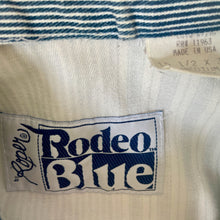 Load image into Gallery viewer, Vintage 1980&#39;s Western Blue White Striped L/S Shirt Made in USA Sz M - OOAK