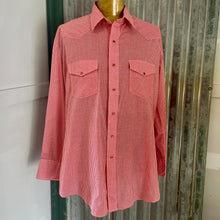 Load image into Gallery viewer, Vintage 1970&#39;s Western Check White Red L/S Shirt Snaps Made in USA Sz XXL - OOAK