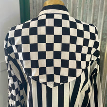 Load image into Gallery viewer, Vintage 1980&#39;s Western Check White Black L/S Shirt Made in USA Sz XXL - OOAK