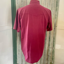 Load image into Gallery viewer, Vintage 1980&#39;s Western Burgundy S/S Shirt Embroidered Buffalo Snaps Made in USA Sz M - OOAK