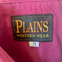 Load image into Gallery viewer, Vintage 1980&#39;s Western Burgundy S/S Shirt Embroidered Buffalo Snaps Made in USA Sz M - OOAK