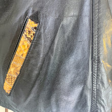 Load image into Gallery viewer, 1980&#39;s Vintage Snakeskin Black Brown Leather Vest Sz 2XL   - OOAK