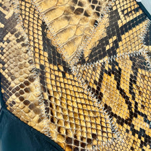 Load image into Gallery viewer, 1980&#39;s Vintage Snakeskin Black Brown Leather Vest Sz 2XL   - OOAK