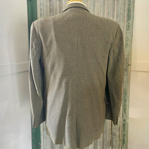 1970's Vintage Wool Check Jacket Green Brown Made in England Sz  M - OOAK
