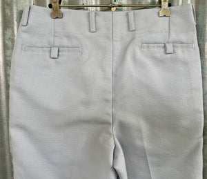 1970's Vintage Men's Trousers Pale Grey Polyester Sz 31 - OOAK