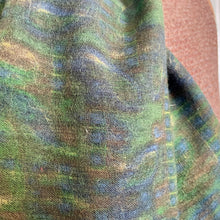 Load image into Gallery viewer, 1970's Vintage Wool Ascot Cravat Neck Scarf Green Abstract Print - 24 x 121 cm - OOAK