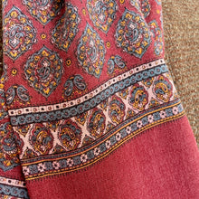 Load image into Gallery viewer, 1970's Vintage Wool Ascot Cravat Neck Scarf Classic Pink Blue Made in Italy -  20 x 120 cm - OOAK