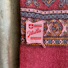 Load image into Gallery viewer, 1970's Vintage Wool Ascot Cravat Neck Scarf Classic Pink Blue Made in Italy -  20 x 120 cm - OOAK