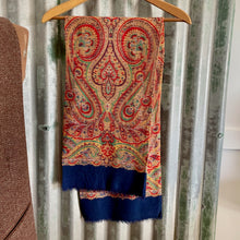 Load image into Gallery viewer, 1970's Vintage Wool Ascot Cravat Neck Scarf Classic Red Green - 27 x 116 cm -OOAK