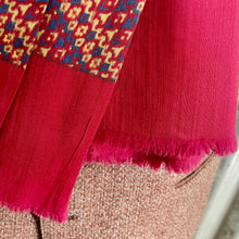 Load image into Gallery viewer, 1970's Vintage Silk Ascot Cravat Neck Scarf Classic Burgundy Blue Geometric  - 26 x 126 cm - OOAK