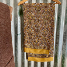 Load image into Gallery viewer, 1970's Vintage Wool Paisley Ascot Cravat Neck Scarf Classic Mustard - 30 x 116 cm - OOAK