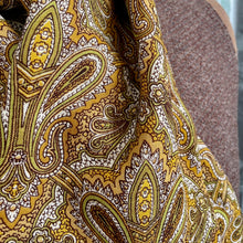 Load image into Gallery viewer, 1970's Vintage Wool Paisley Ascot Cravat Neck Scarf Classic Mustard - 30 x 116 cm - OOAK