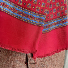 Load image into Gallery viewer, 1970's Vintage Silk Ascot Cravat Neck Scarf Classic Burgundy Blue - 26 x 127 cm - OOAK