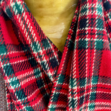 Load image into Gallery viewer, 1970's Vintage Wool Ascot Cravat Neck Scarf Classic Tartan Red Green - 19 x 124 cm - OOAK